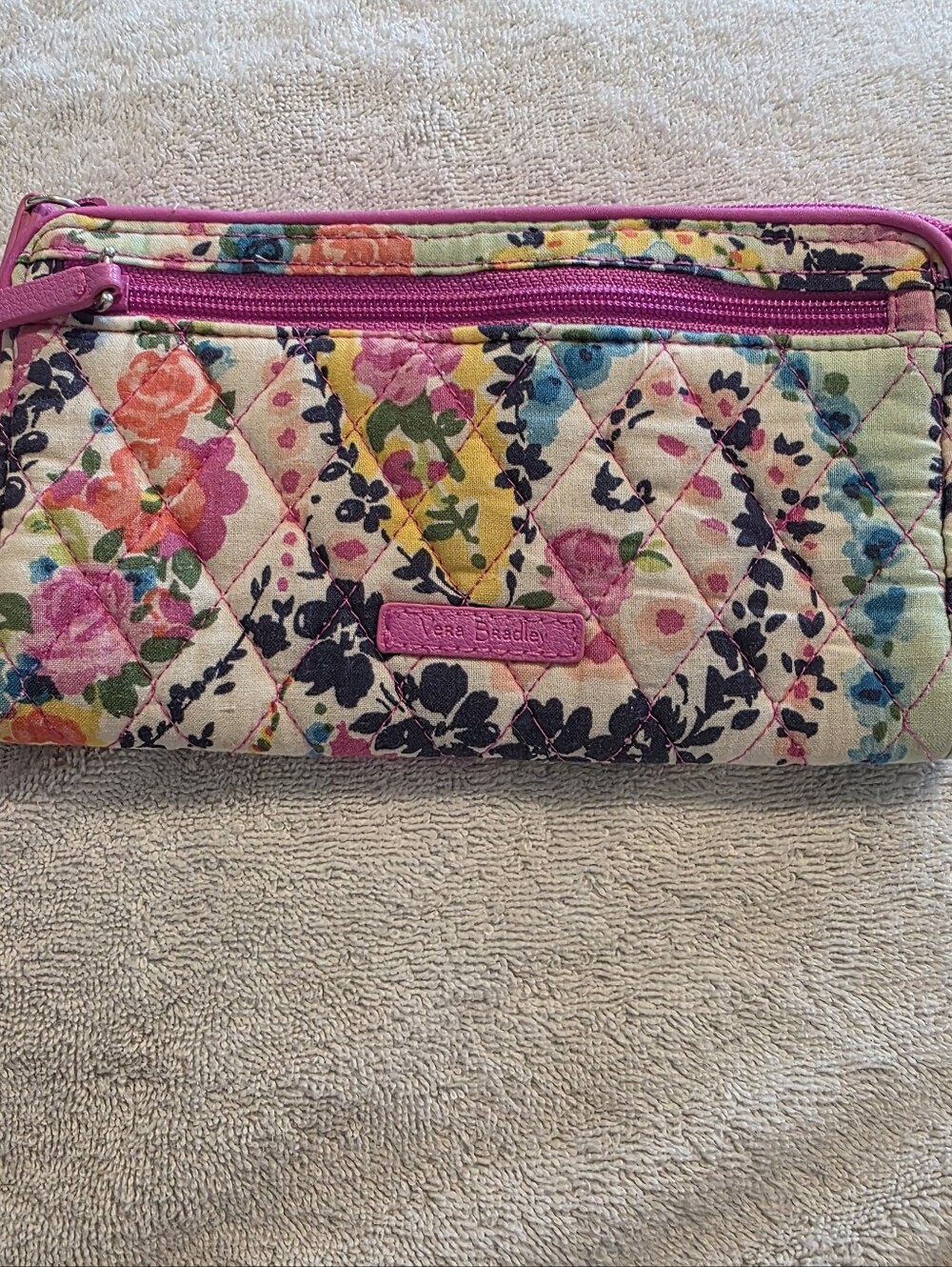 Vera Bradley "Wildflower Paisley" RFID Front Zip Wristlet